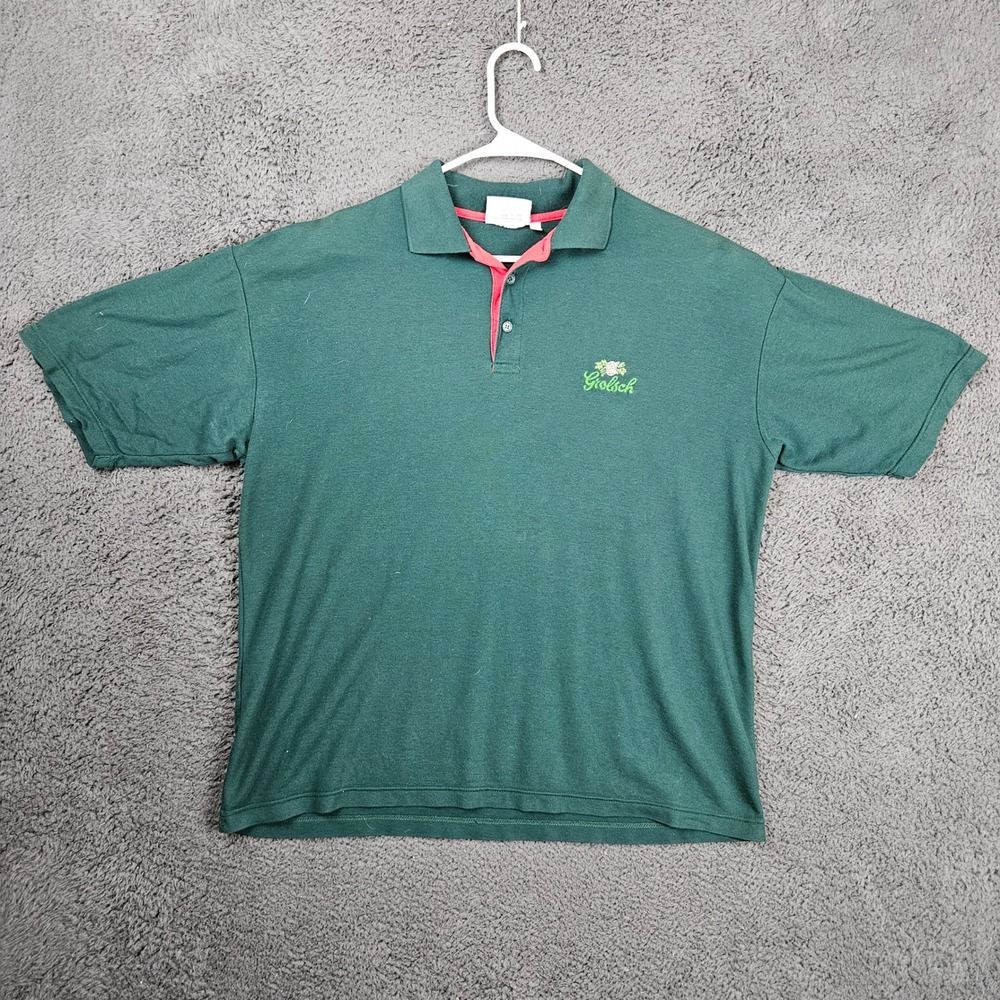 Grolsch Beer Mens Large Green Short‎ Sleeve Polo Shirt Brewery Promo Embroidered